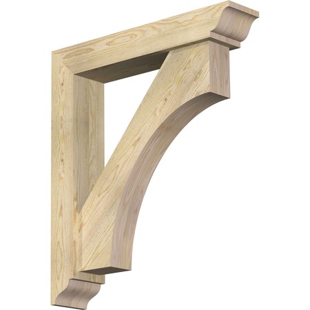 Ekena Millwork Westlake Traditional Rough Sawn Bracket w/ Offset Brace, Douglas Fir, 6"W x 30"D x 34"H BKT0604X30X34WTL01RDF